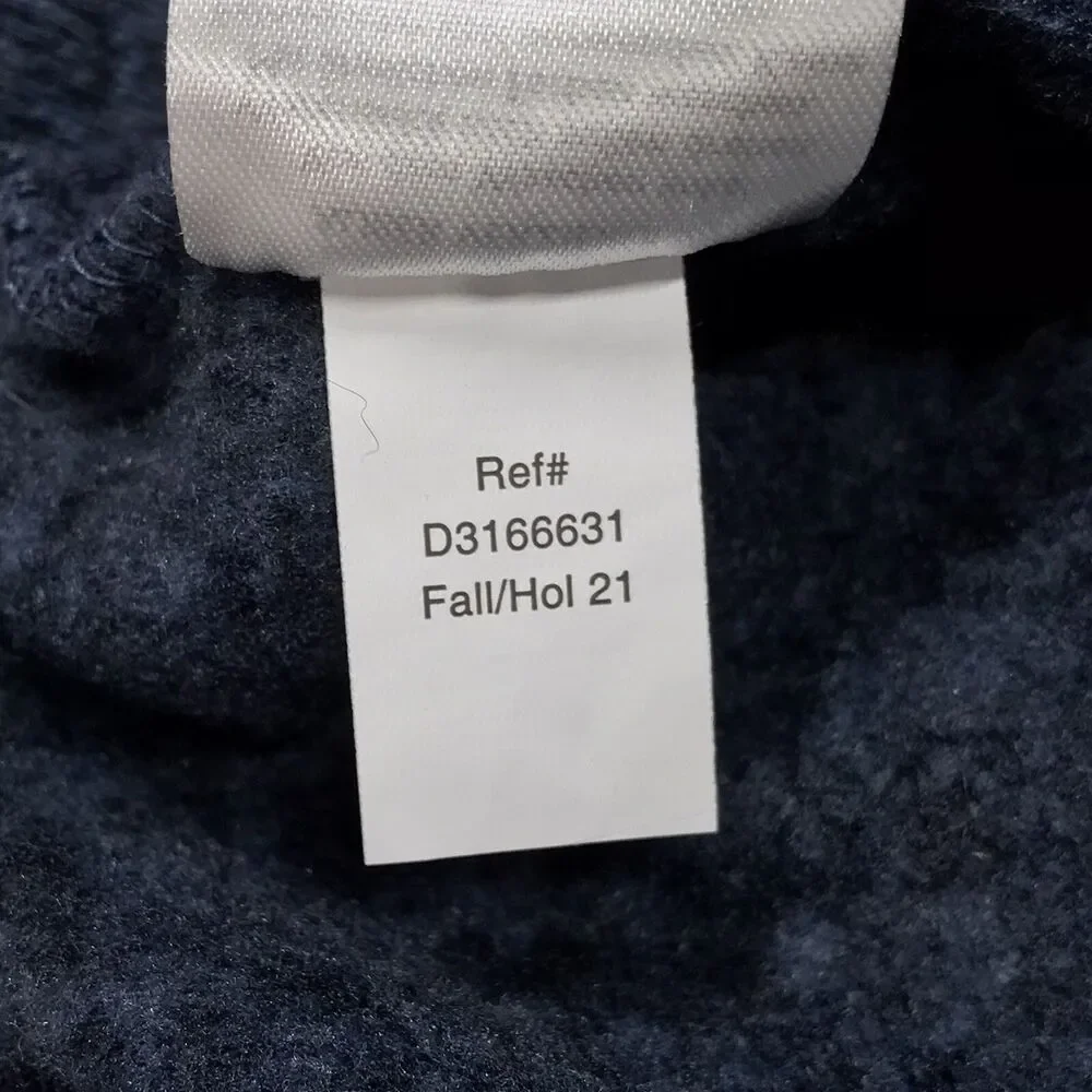 EDDIE BAUER 1/4 Button Fleece Sweater Men M Blue Lined Knit Outdoor Pullover